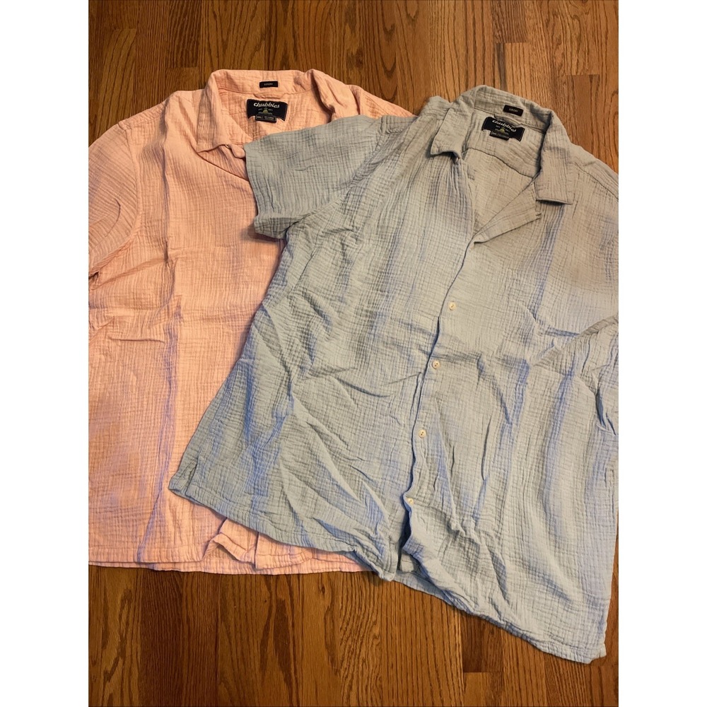Chubbies Lot Of 2 Sunday Shirts Mens XXL Pink Blue Gauze Button Up 100% Cotton